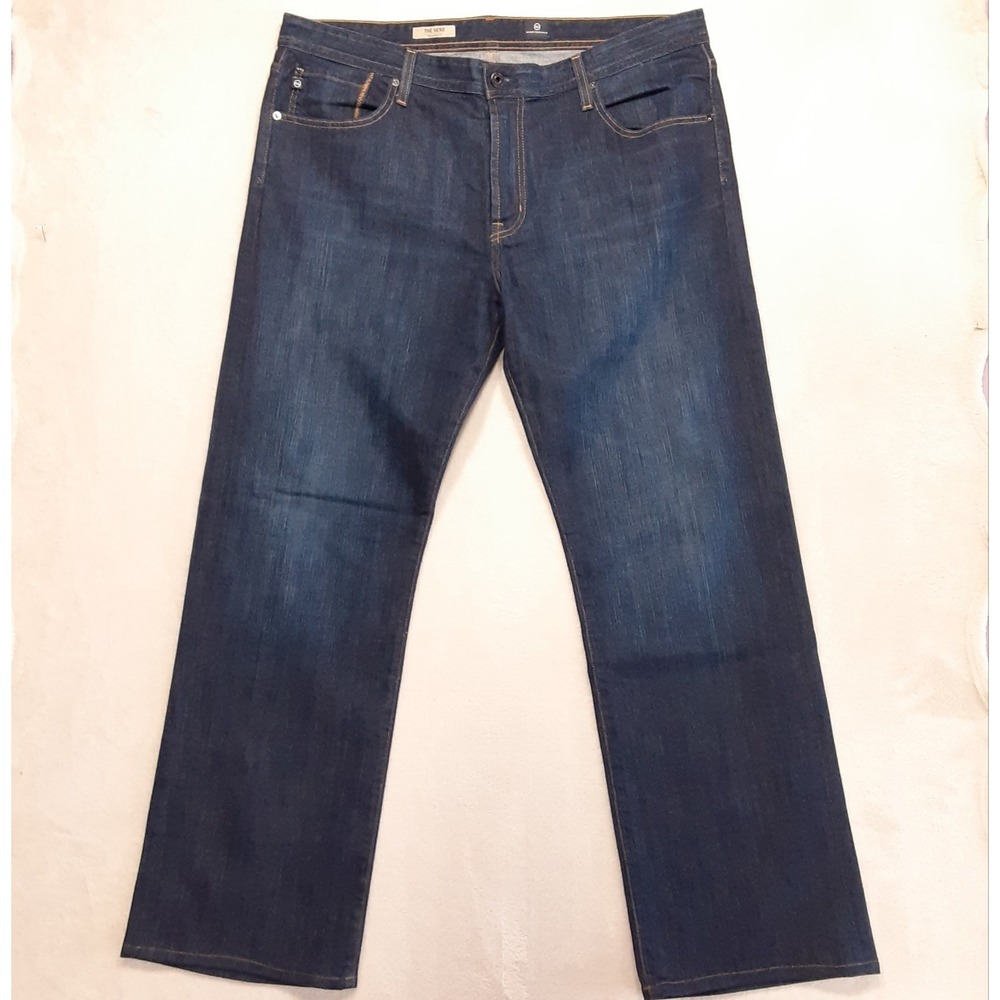 AG Adriano Goldschmied Mens Hero Jeans 38x34/Dark Wash Blue Relaxed Fit